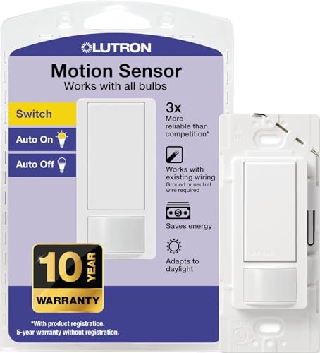 Lutron Motion Sensor Light Switch, 2 Amp Single Pole, for Any Bulb