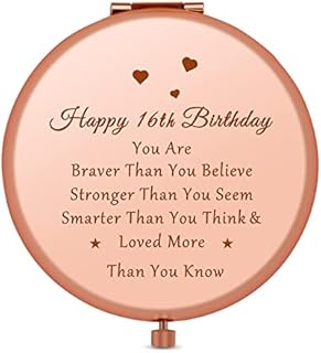 16th Birthday Gifts for Girl Sweet 16 Year Old Birthday Gifts Ideas for Girls Daughter Granddaughter Niece Travel Mirror Compact Makeup Mirror Birthday Gifts from Sister Friendship Gifts