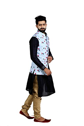 Image of Veera Paridhaan Printed Cotton Jute Nehru Jacket Men