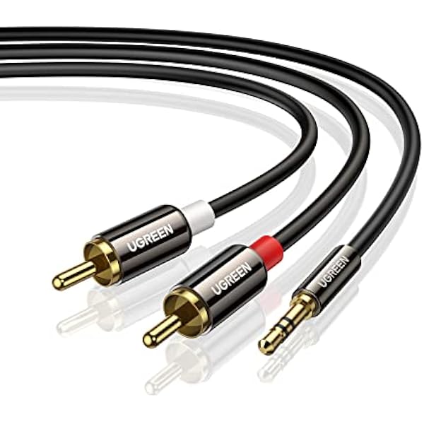 UGREEN Kabel RCA 3.5mm Męski na 2Męski Kabel RCA Aux (1M)