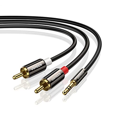 UGREEN Cable Jack 3.5mm a 2 RCA con HiFi Sonido de 2RCA Minijack a Macho Audio Estéreo para Móvil Tablet PC iPod Amplificador Altavoz TV DVD (2M)