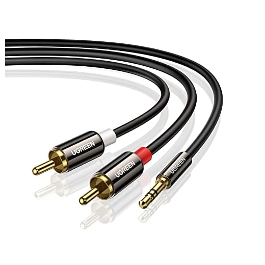 UGREEN Cable Jack 3.5mm a 2 RCA con HiFi Sonido de 2RCA Minijack a Macho Audio Estéreo para Móvil Tablet PC iPod Amplificador Altavoz TV DVD (2M)