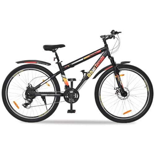 Image of Urban Terrain Mutant 27.5 inch Cycle /Bicycle Steel MTB (21 Speed) Gear Bicycle for Men /Boys with Front Suspension & Dual Disc Brake Mountain Bike | Ideal for 15+ Years, Frame Size : 17 inch (Black)