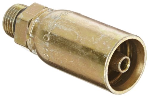 Image of EATON Weatherhead Coll-O-Crimp 33604E-P05 Male Right Fitting, Straight Thread O-Ring, AISI /SAE 12L14 Carbon Steel, 1 /4 inch Hose ID, 5 /16 inch Tube Size