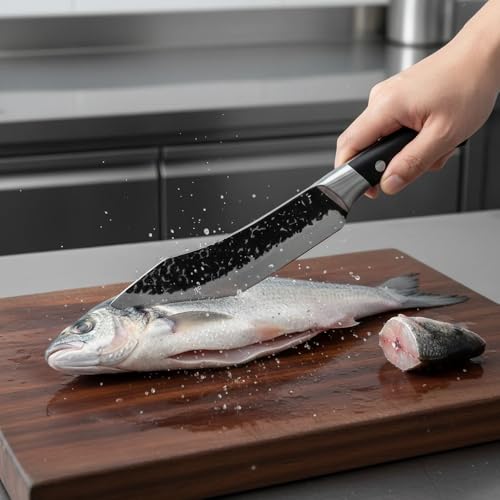 Image of Wizbiz Heavy Duty Chef Knife with Cover,High Carbon Steel Butcher Cleaver,Kitchen Chef Knives Meat,Bone,Fish and Vegetables |Professional Kitchen Cleaver for Slicing & Chopping
