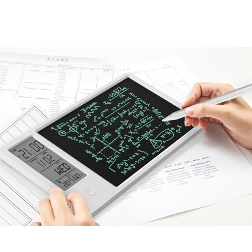 Elektroniczny Kalendarz na Biurko z Tabletem LCD do Pisania Ekologiczny, Dbający o Oko Zegar Cyfrowy do Domu Biurowego, Tablica do Pisania ABS o Przekątnej 9,5 Cala (363.00)