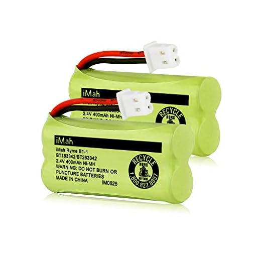 iMah BT183342/BT283342 2.4V 400mAh Ni-MH Battery Compatible with AT&T CL82207 EL52100 EL50003 VTech CS6709 CS6609 CS6409 BL102-3 Handset Replace Battery BT166342 BT266342 BT162342 BT262342, 2-Pack