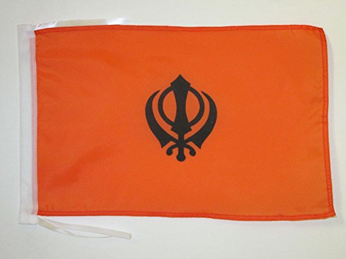 AZ FLAG Bandera del SIJISMO 45x30cm - BANDERINA del SIKHISMO 30 x 45 cm cordeles