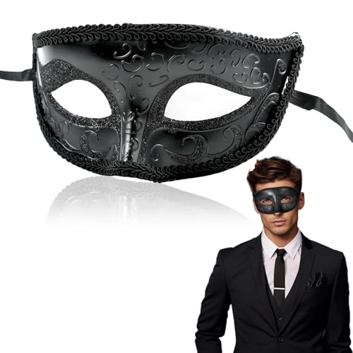 Venezianische Maske Herren, Maskenball-Maske Retro, Masquerade Mask Herren Venezianischen Cosplay Mask für Halloween Karneval Maskerade Party Zubehör (A)