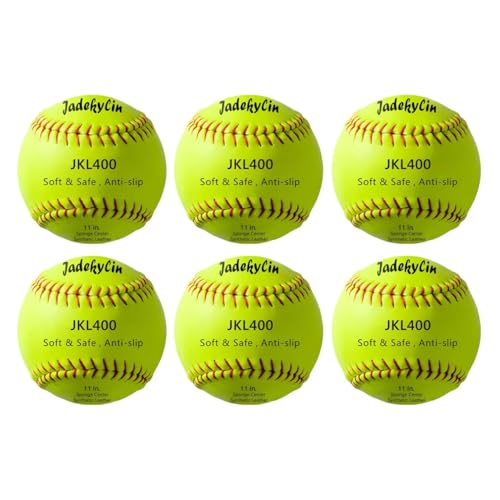 Jadekylin Safety & Soft Softball for Practice,Training and Recreation (JKL400 6-Pack, 11 inch)