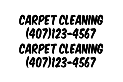 Carpet Cleaning Decal with Phone Number for Vehicles