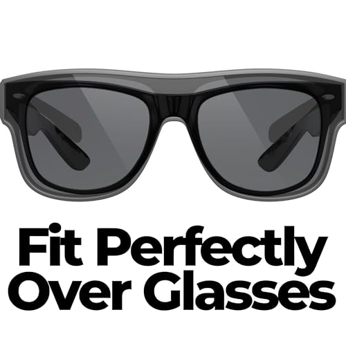 Image of Cover-Ups Black Fit Over Sunglasses - Wrap Around Sunglasses - People Who Wear Prescription Glasses in the Sun