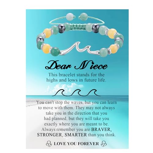 Birthday Gifts for Women Girls, Cool Waves Bracelet Gift for Happy Birthday 8-12th,13th-16th Birthday Gift Ideas for Bestie Friend Sister Daughter Granddaughter Niece