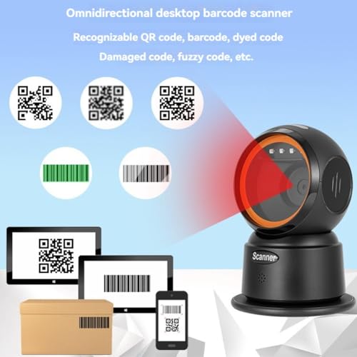 Scanner de code-barres QR 2D filaire, lecteur de code-barres USB omnidirectionnel - 5