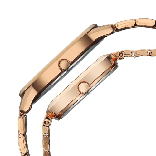 Image of Titan Bandhan Eternal Pair Analog with Silver Dial Rose Gold Stainless Steel Strap Watch for Couples - 19692969WM01
