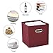 IKEBANA 11 Inches Embossed Claret Red Cube Storage Bins - Foldable Fabric Drawers With Metal Handles for Clothes Organization - Collapsible 6 Pack