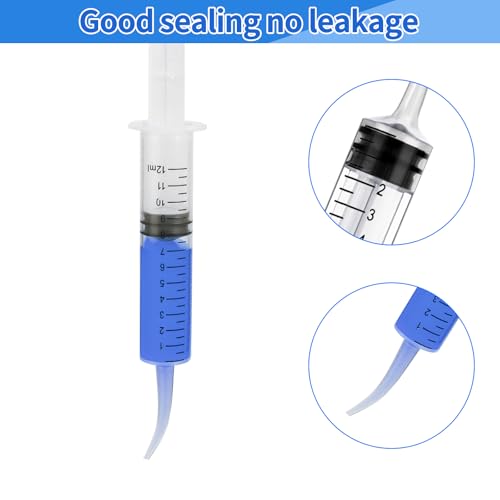 12 ml Dental Spritzen 10 Stück Dental Irrigation Spritze Einzelverpackt Dosierspritze zum Reinigen der Zähne Pflege der Weisheitszähne Füttern von Haustieren