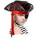 Tigerdoe Pirate Hat - 3 Pc Set - Pirate Hat and Eye Patch - Pirate Accessories - Pirate Costumes for Kids Brown