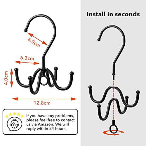 2 Pack Tie And Belt Hanger Organizer, Tie Rack Tie Holders Organizer For Closet, Scarf Holder Hook With 4 Claws, Belt Hooks For Closet Clothes Hangers, Hanging Scarf, Ties, Hats, Towels, Bags #TOP6