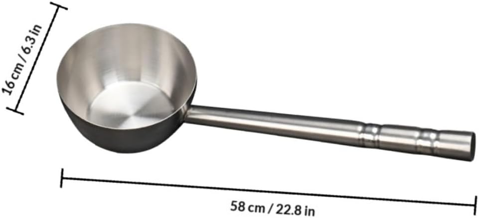 Flat Bottom Kitchen Water Ladle 16cm Stainless Steel Household Water Scoop Multipurpose Kitchen Utensil for Cooking and Serving