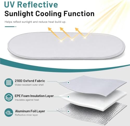NRWRTY 100 Gallon Waterproof Stock Tank Cover, Oval Ice Bath Tub Cover — view 5