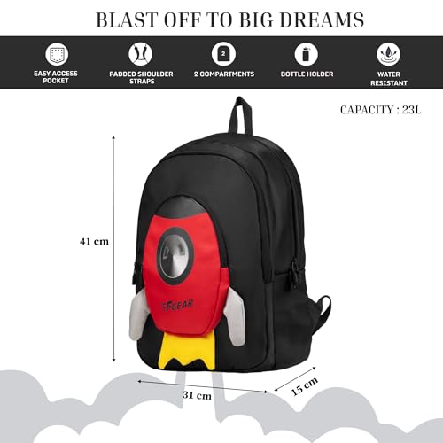 Image of F Gear Cocoa 23L Backpack|Soft Touch|Colourful & attractive theme brings a fun space-inspired look|with two Spacious Compartments,1 Front Pocket & Water Bottle Holder