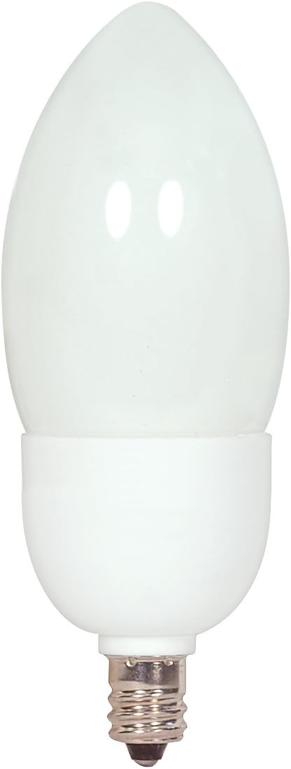 Satco S7313 5-Watt Candelabra Base Torpedo, 5000K, 120V, Equivalent to 25-Watt Incandescent Lamp