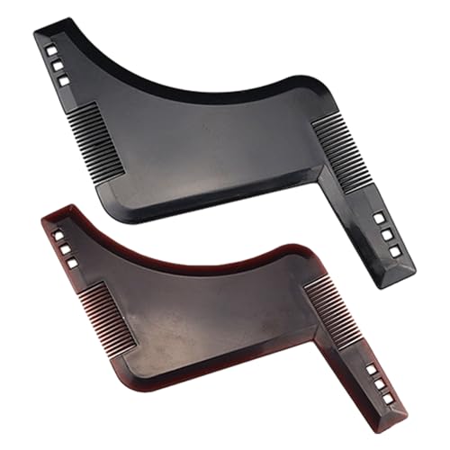 2-Teilige Bart-Schablonen, Bart-Styling-Formen, Symmetrische Bart-Schablonen Für Männer, Bartkamm Für Rasierwerkzeuge, Zubehör Für Bart-Styling Und -Pflege