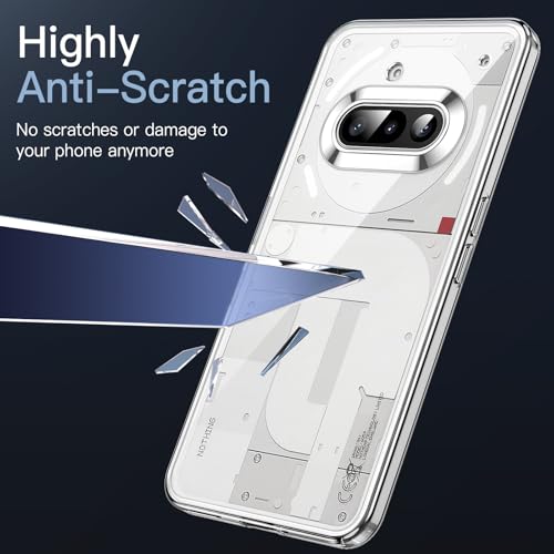 Image of JETech Cover Case for Nothing Phone 3a, Clear Shockproof Bumper Cover, Anti-Scratch Hard Back, Protective Slim Fit, Non-Yellowing, Durable Transparent TPU for Drop Protection (Clear)