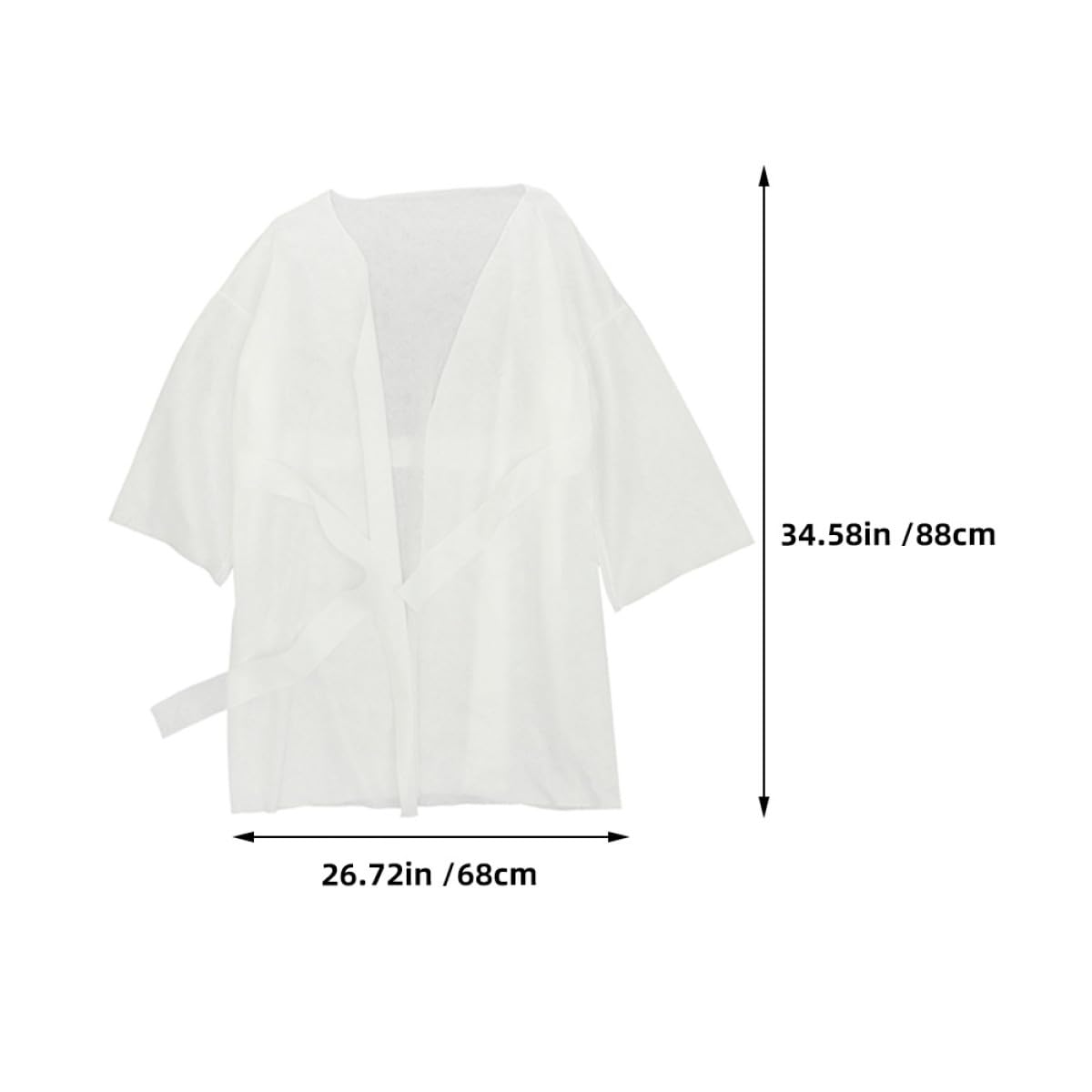 PACKOVE Desechables Ligeros y Cómodos 6 Albornoces de Algodón para Spa y Baño Color Blanco Ideales para Salón de Belleza y Cuidado Piel