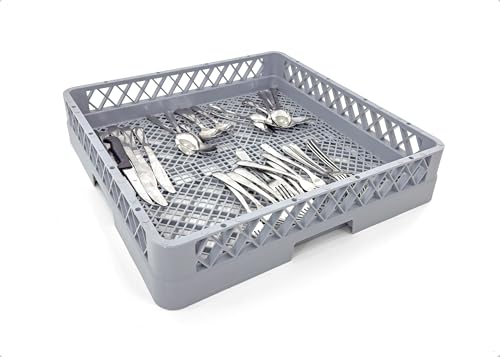 Farag Janitorial Flatware Rack for Commercial Dishwasher | Full Size Combination | Polypropylene (Gray)