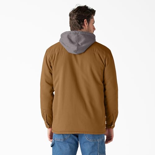 Image of Dickies Men's Fleece Hooded Duck Shirt Jacket With Hydroshield