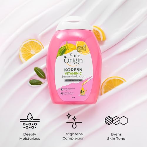 Image of Pure Origin Korean Vitamin C Bright Boosting Body Lotion | For Brighter, Glowing Skin and moisturized skin | For women and men | All skin type | 300 ml