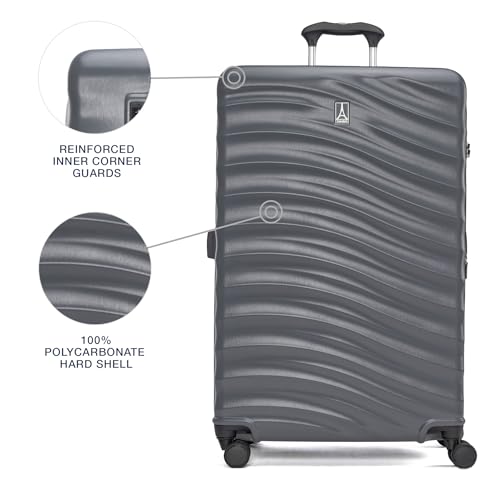 Image of Travelpro Maxlite Air V2 Hardside Expandable Checked Luggage, 8 Spinner Wheels, Lightweight Hard Shell Suitcase, TSA lock, Shadow Grey, Checked Large 28-Inch