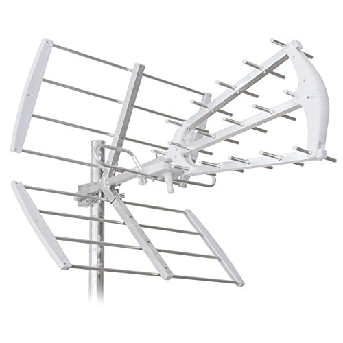 Antenna 28 elementi SH28/TU per Digitale Terrestre/Mediaset/Rai/DVB-T2 - Dipolo con filtro LTE/4G incorporato - Pronta all'uso in soli 5 secondi - Colore BIANCO