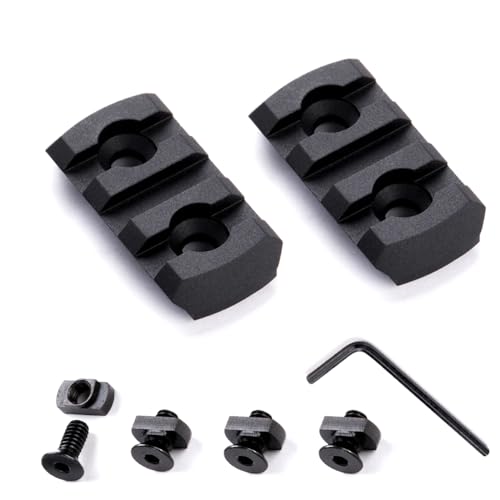 TuFok Picatinny Rail Section - Thin 0.27in Height Rail Adapter Mount - Aluminum 3-Slot Black X2