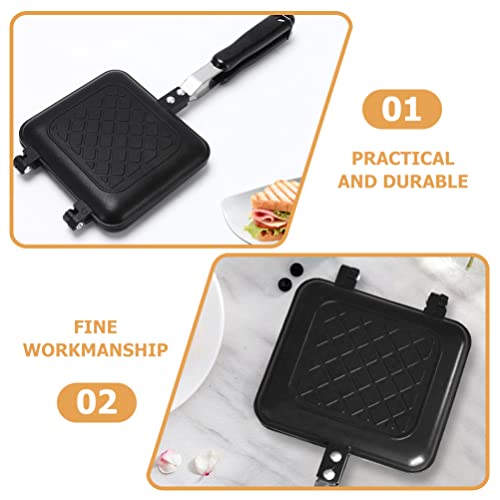 SHERCHPRY Sanduicheira De Pão Café Da Manhã Assadeira Flip Grill Frigideira Para Lanche Panela De Om