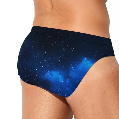 Blue-Starry Sky Mens Swim Briefs Bikini Sexy Low Rise Trunks Swimsuit Bathing Suit Beach3