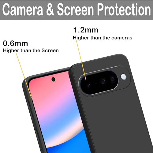 Image of amazon basics Back Cover for Google Pixel 10 5G | Ultra Slim Soft Rubberised Case | Matte Silicone Flexible Mobile Case | Camera Protection - Black