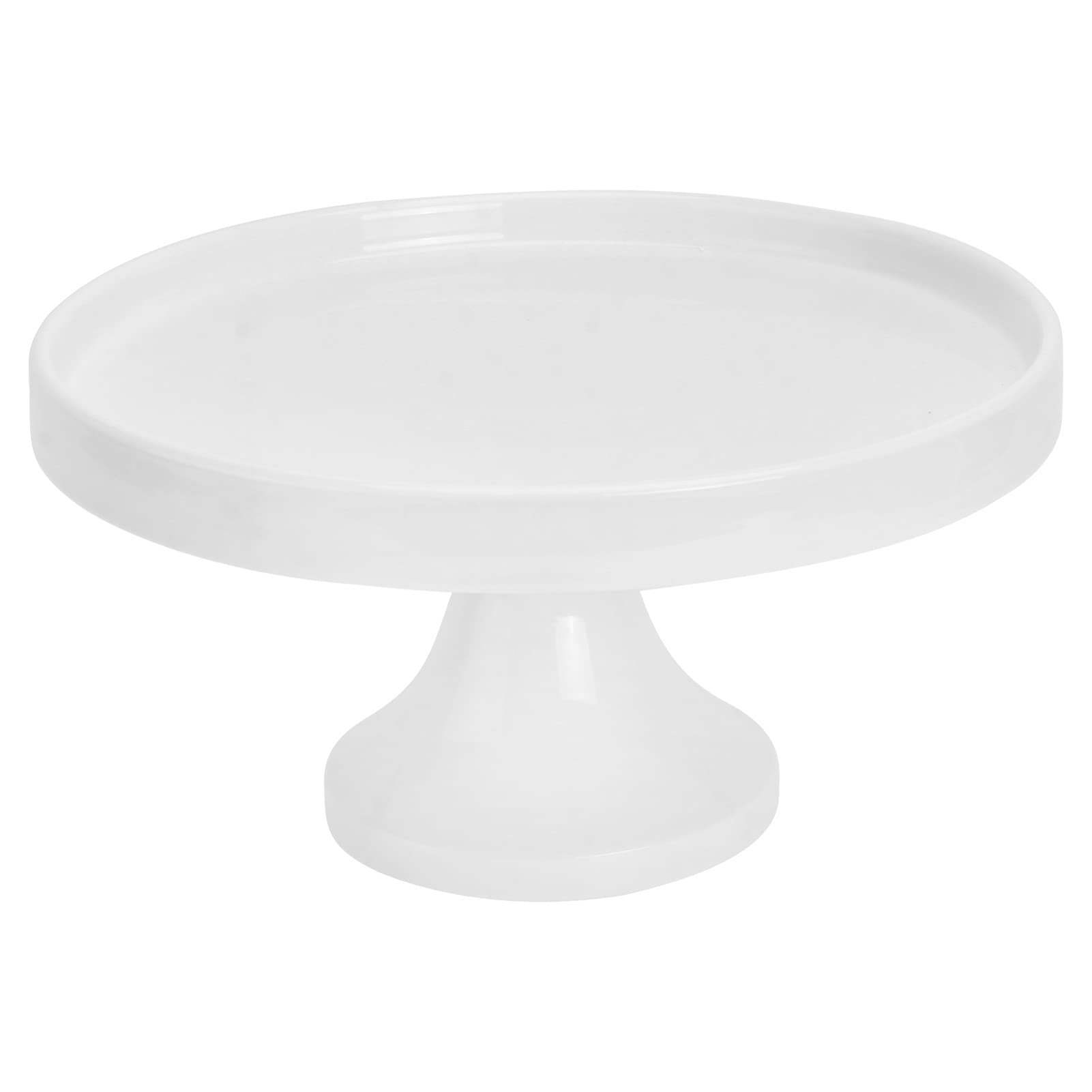 Présentoir à gâteau en céramique blanche Hemoton avec pied élégant 23 cm