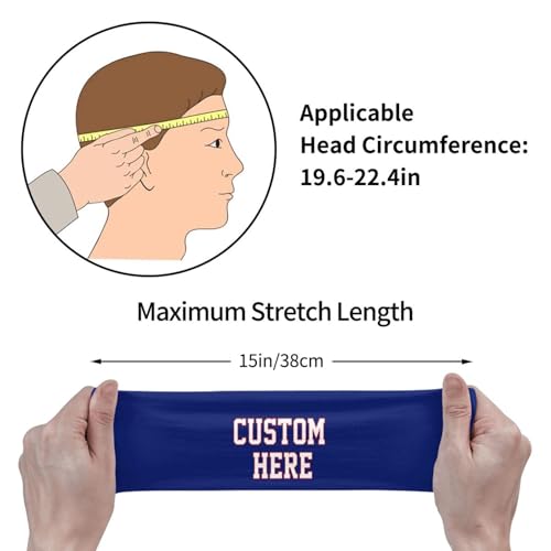 Image of Custom Sports Headband Custom Sweatband Bandana Add Your Image Logo Text Number. Bulk Custom Men Or Women Moisture Wicking Ventilate Elastic ﻿Headband