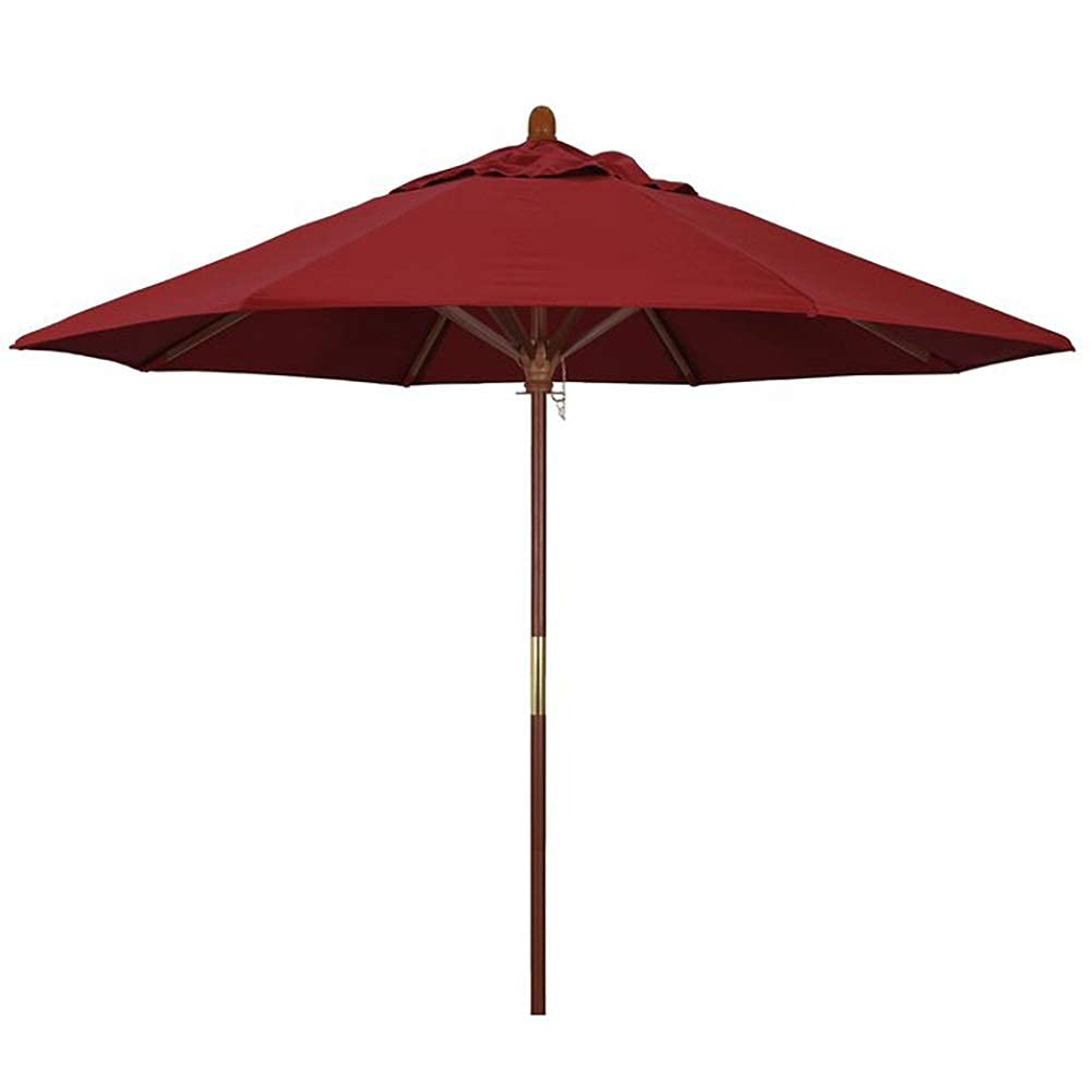 Parasol de madera resistente de 7ft con tejido azul oscuro para terraza 8