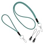 Vicloon Nylon Neck Strap, 2Pcs Wrist Lanyard and Neck Lanyard for ID Badges Office Lanyards with Swivel Metal Clip and Keyring for ID Card Holder Lanyard for Keys, Cell Mobile Phone (Mint Green)