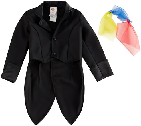 Rubies Kid's Black Magician's Tailcoat Costume, Medium Size (Pack of 1) - Eye-Catching Design, Perfect for Birthday Parties, World Book Day, Performances, & More Halloween Halloween