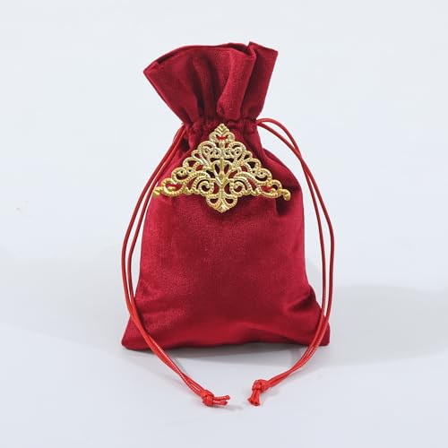 BLESSUME Altar Tarot Table Cloth for Reading Wicca Square Divination Velvet Cloth with Tarot Pouch (Red 4) by BLESSUME - Used condition - Image 6