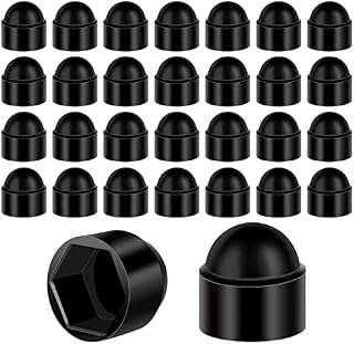 Noosverl 30pcs M10 Black Plastic Hex Nuts and Bolt Dome Cover Protective Cap M10 (17m Wrench) Bolt Nut Protection Cover Hexagonal