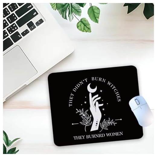1 Pcs Feminist Witch Magic Quote Non-Slip Rubber Mouse Pad for Home Office Desk Laptop Computer Gifts for Women Friends