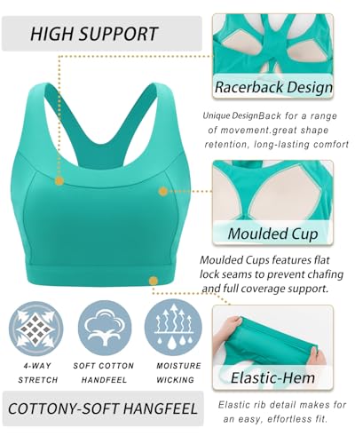 Image of RUNNING GIRL Sports Bras for Women High Support,Racerback Supportive Molded Cup Sports Bra with Sewn in Pads