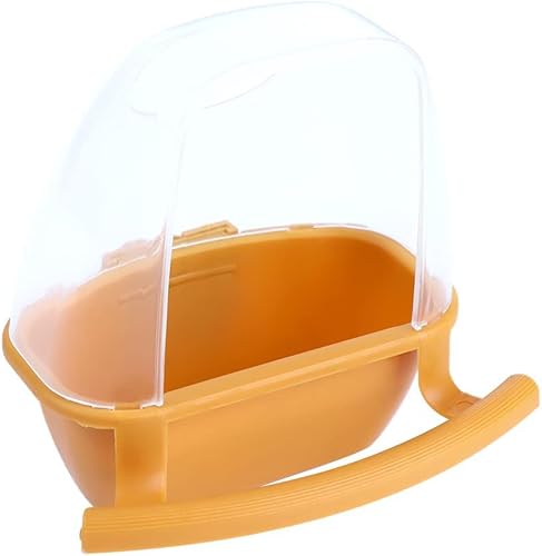 1 comedero de jaula para pájaros, plástico transparente, para loros silvestres, pájaros, cuenco colgante de agua, a prueba de derrames, contenedor