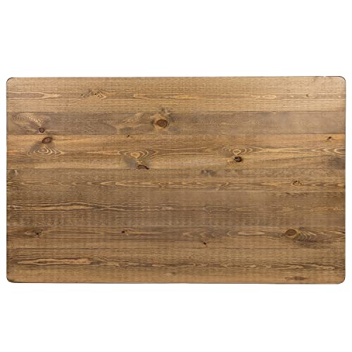 Flash Furniture 60" X 38" Rectangular Antique Rustic Solid Pine Farm Dining Table #TOP6